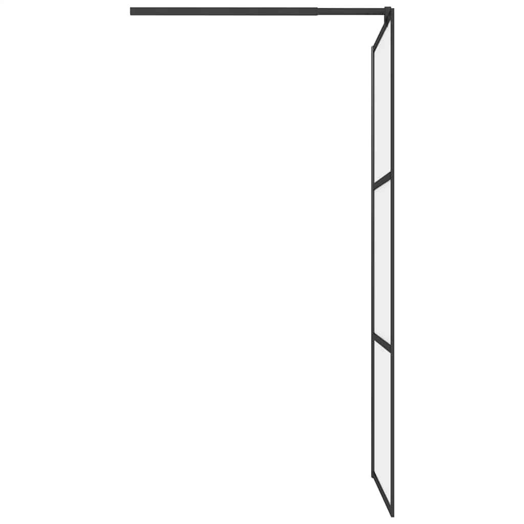 Walk-in Shower Wall 90x195 cm Frosted ESG Glass Black