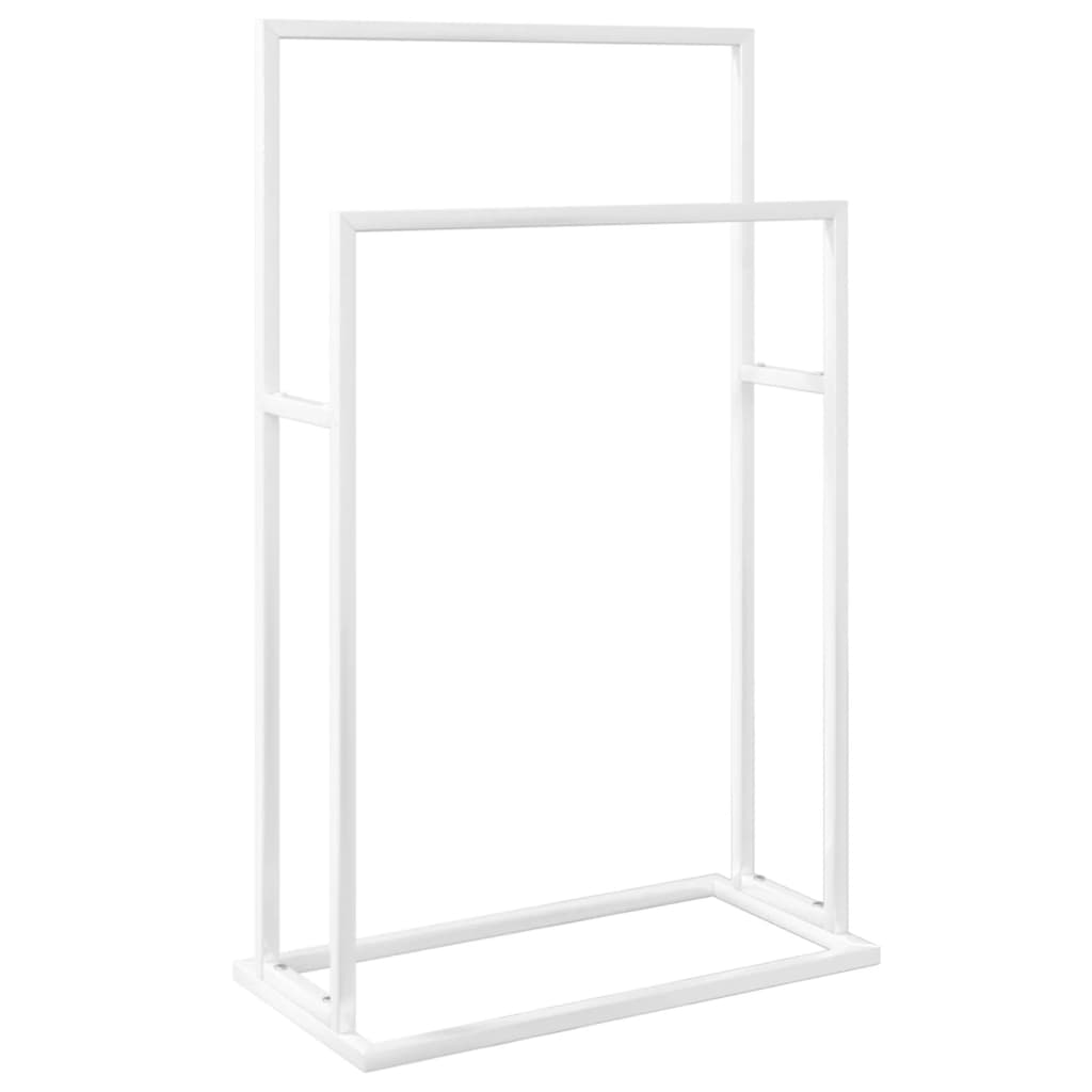 vidaXL Freestanding Towel Rack White 48x24x78.5 cm Iron