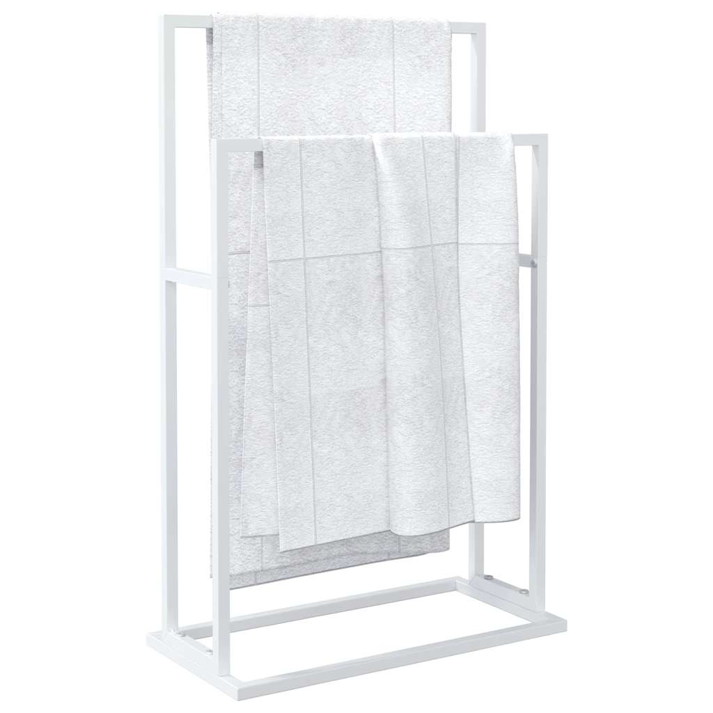 Freestanding Towel Rack White 48x24x78.5 cm Iron