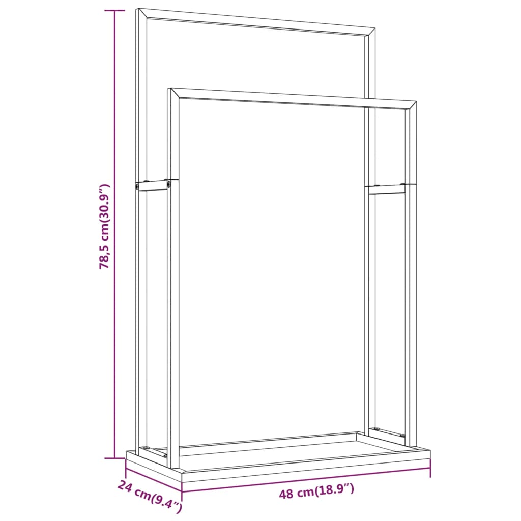 vidaXL Freestanding Towel Rack White 48x24x78.5 cm Iron