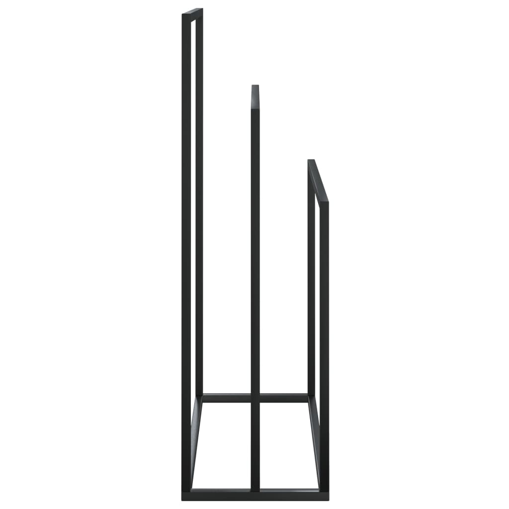 vidaXL Freestanding Towel Rack Black 48x24x79 cm Iron