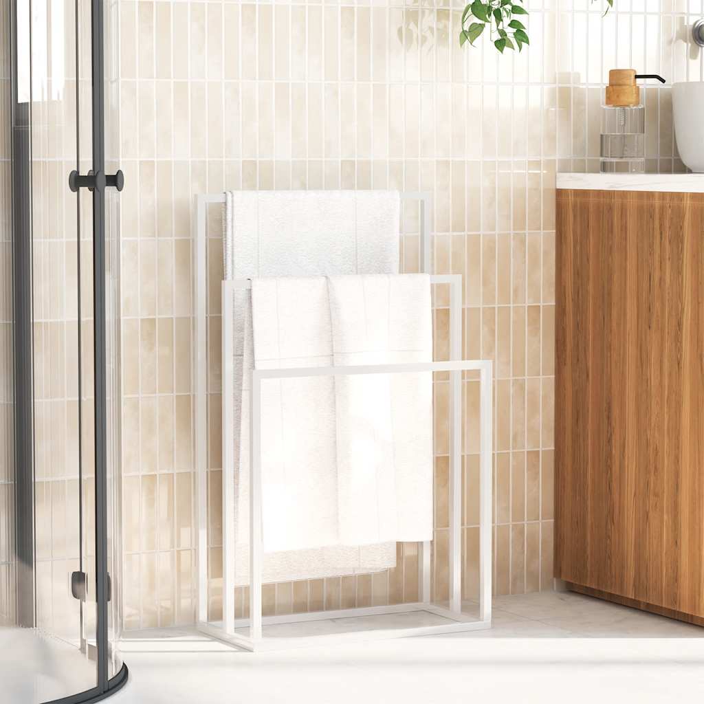 Freestanding Towel Rack White 48x24x79 cm Iron