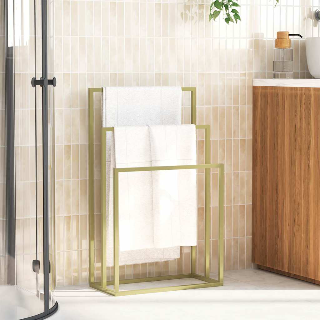 Freestanding Towel Rack Gold 48x24x79 cm Iron