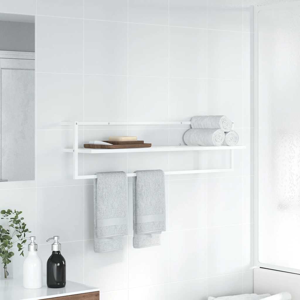 Towel Rack White 95x25x22 cm Iron