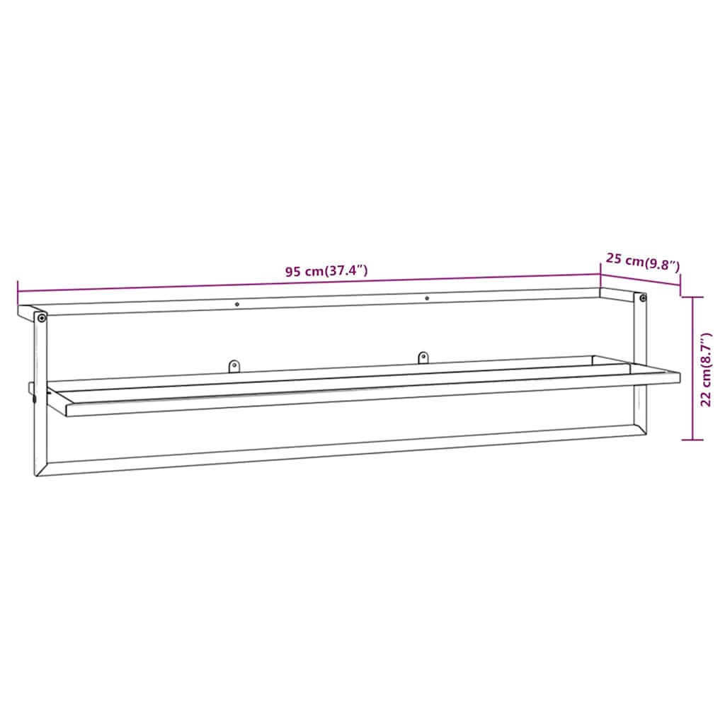 Towel Rack White 95x25x22 cm Iron