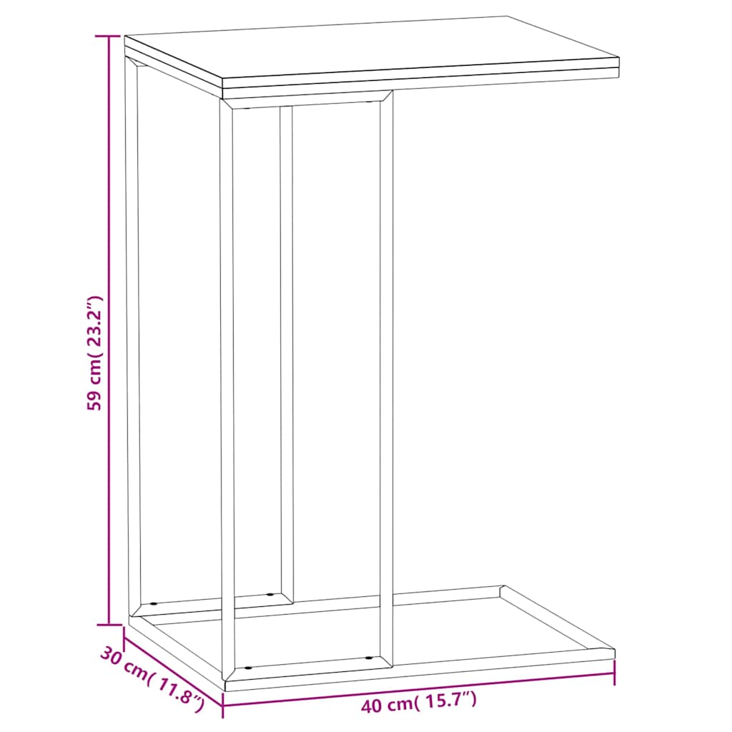 343094 vidaXL Side Table White 40x30x59 cm Engineered Wood