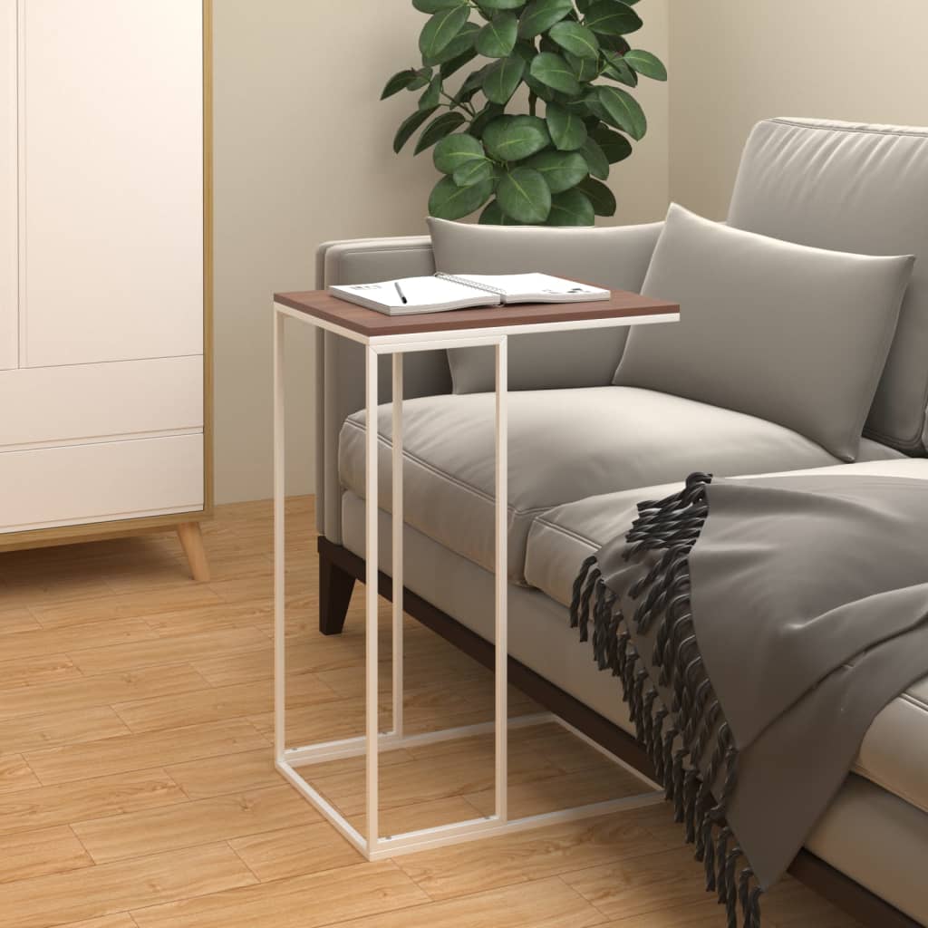 Side Table White 40x30x59 cm Engineered Wood