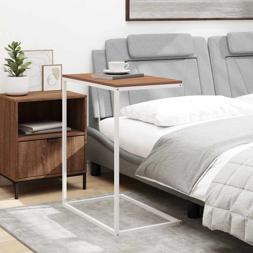 343095 vidaXL Side Table White 55x35x66 cm Engineered Wood
