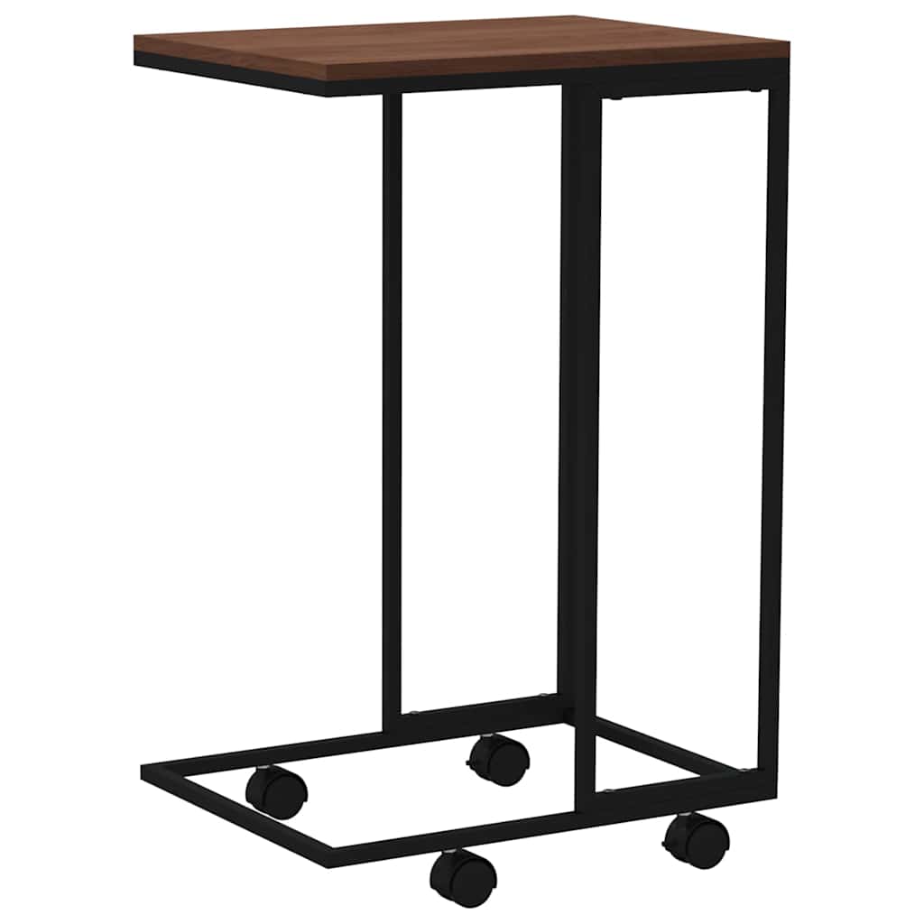 343096 vidaXL Side Table with Wheels Black 40x30x63,5 cm Engineered Wood