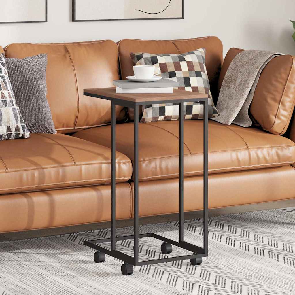 343096 vidaXL Side Table with Wheels Black 40x30x63,5 cm Engineered Wood