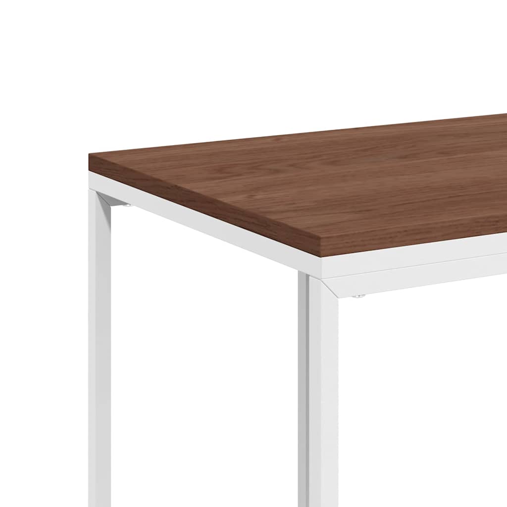 Side Table with Wheels White 40x30x63.5 cm Engineered Wood
