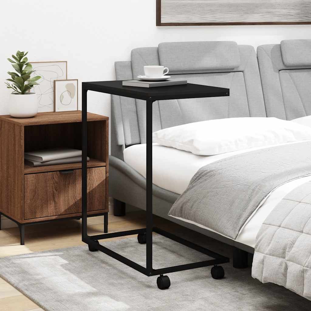 Side Table | Black | Engineered wood | 55x35x70 cm | Portable