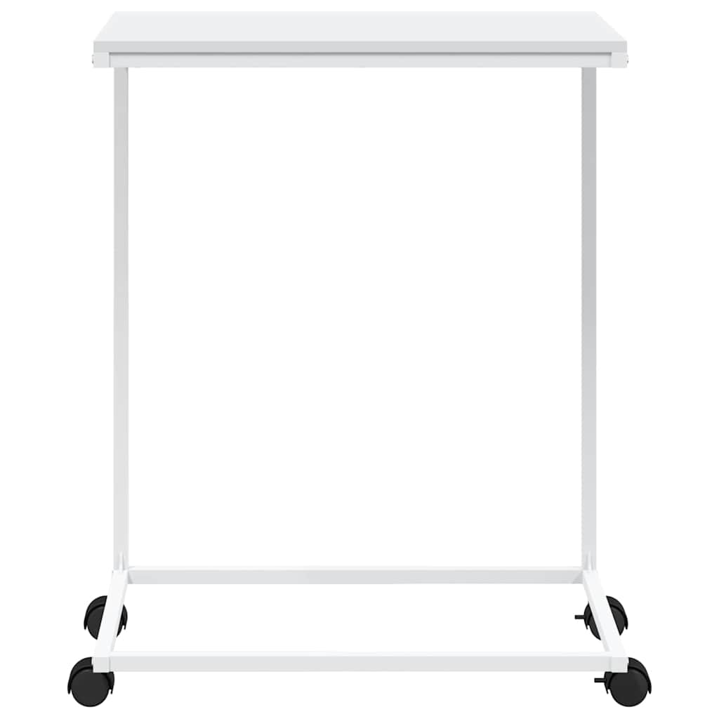 343103 vidaXL Side Table with Wheels White 55x35x70 cm Engineered Wood