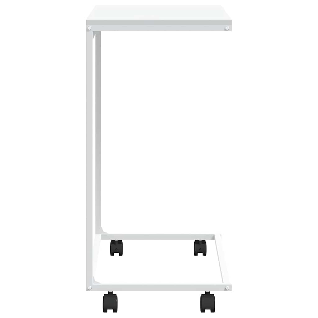 343103 vidaXL Side Table with Wheels White 55x35x70 cm Engineered Wood