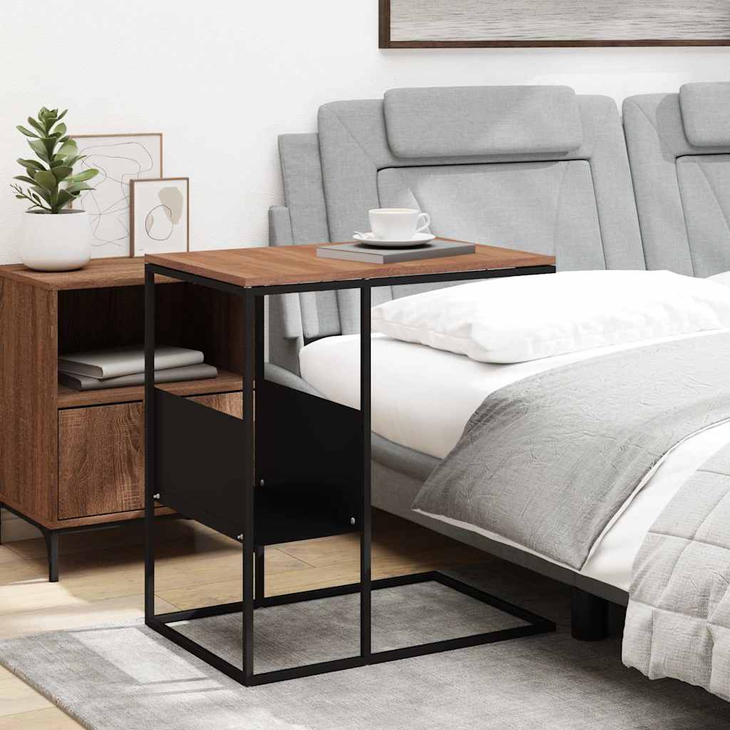 343104 vidaXL Side Table Black 55x36x59,5 cm Engineered Wood