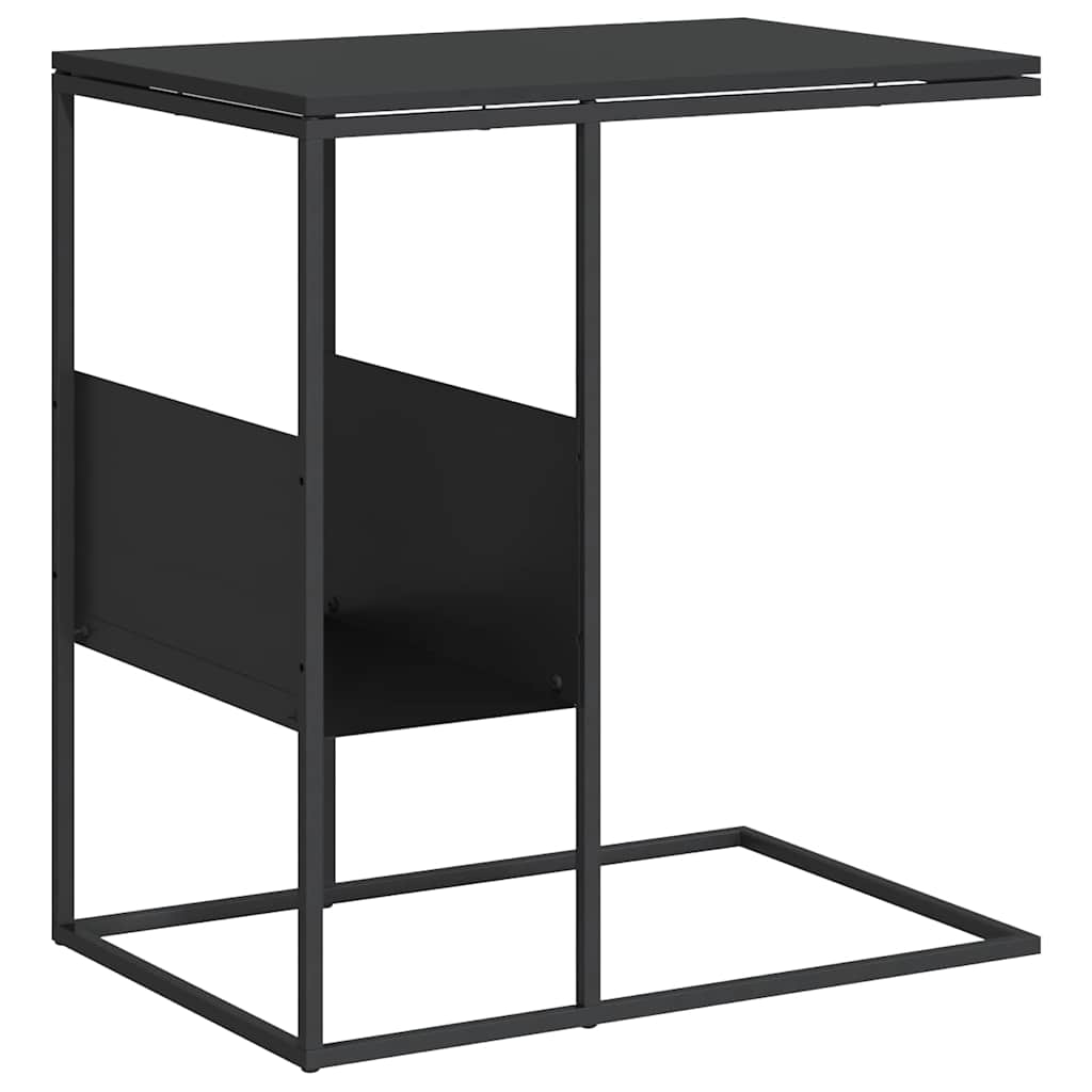 343105 vidaXL Side Table Black 55x36x59,5 cm Engineered Wood