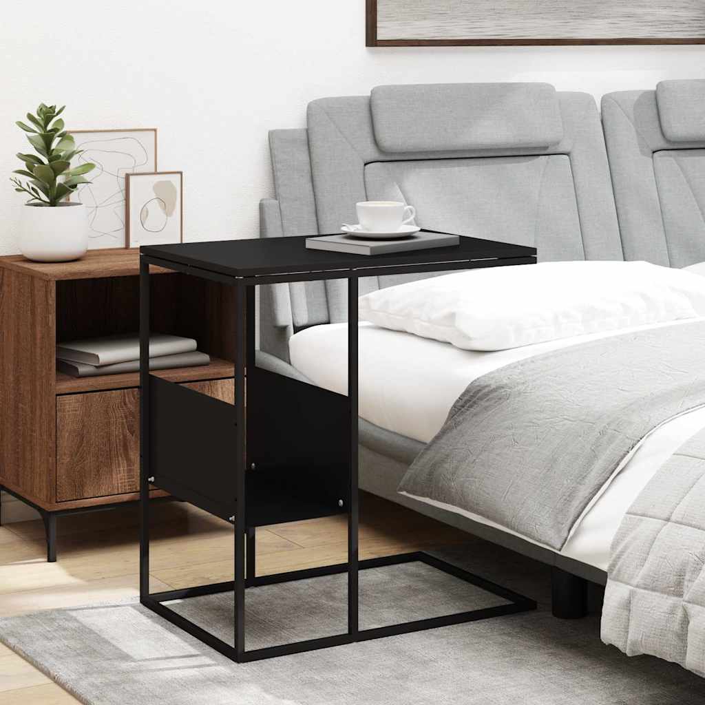 343105 vidaXL Side Table Black 55x36x59,5 cm Engineered Wood