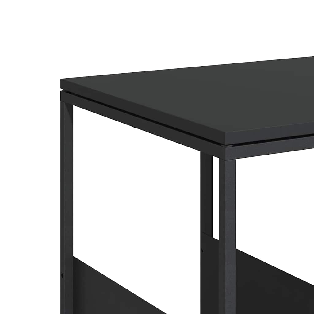 343105 vidaXL Side Table Black 55x36x59,5 cm Engineered Wood