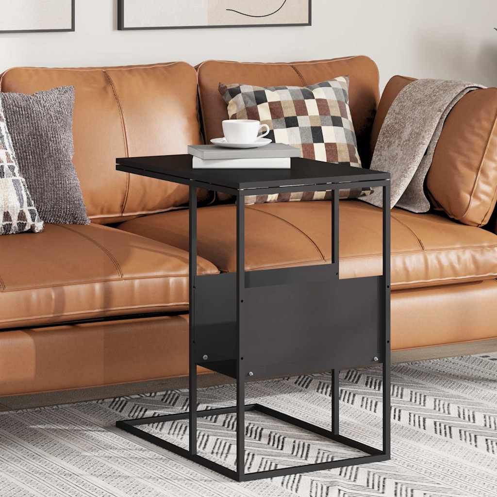 343105 vidaXL Side Table Black 55x36x59,5 cm Engineered Wood