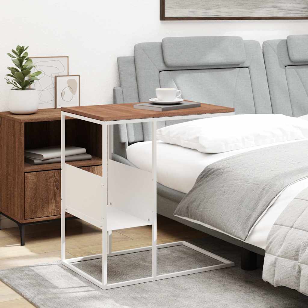 343106 vidaXL Side Table White 55x36x59,5 cm Engineered Wood
