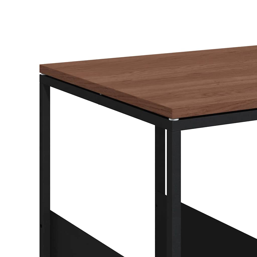 Side Table with Wheels Black 55x36x63,5 cm Engineered Wood