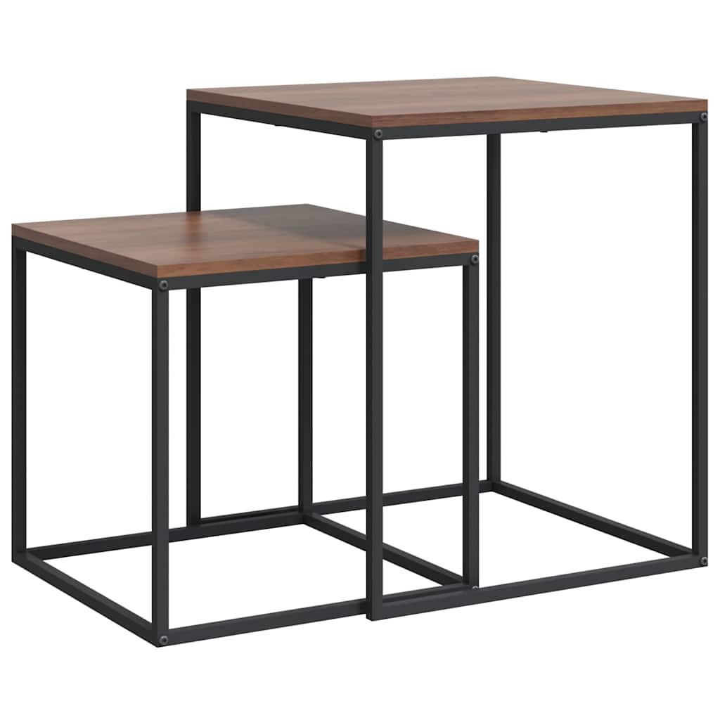343112 vidaXL Coffee Table Set 2 pcs Engineered Wood and Metal