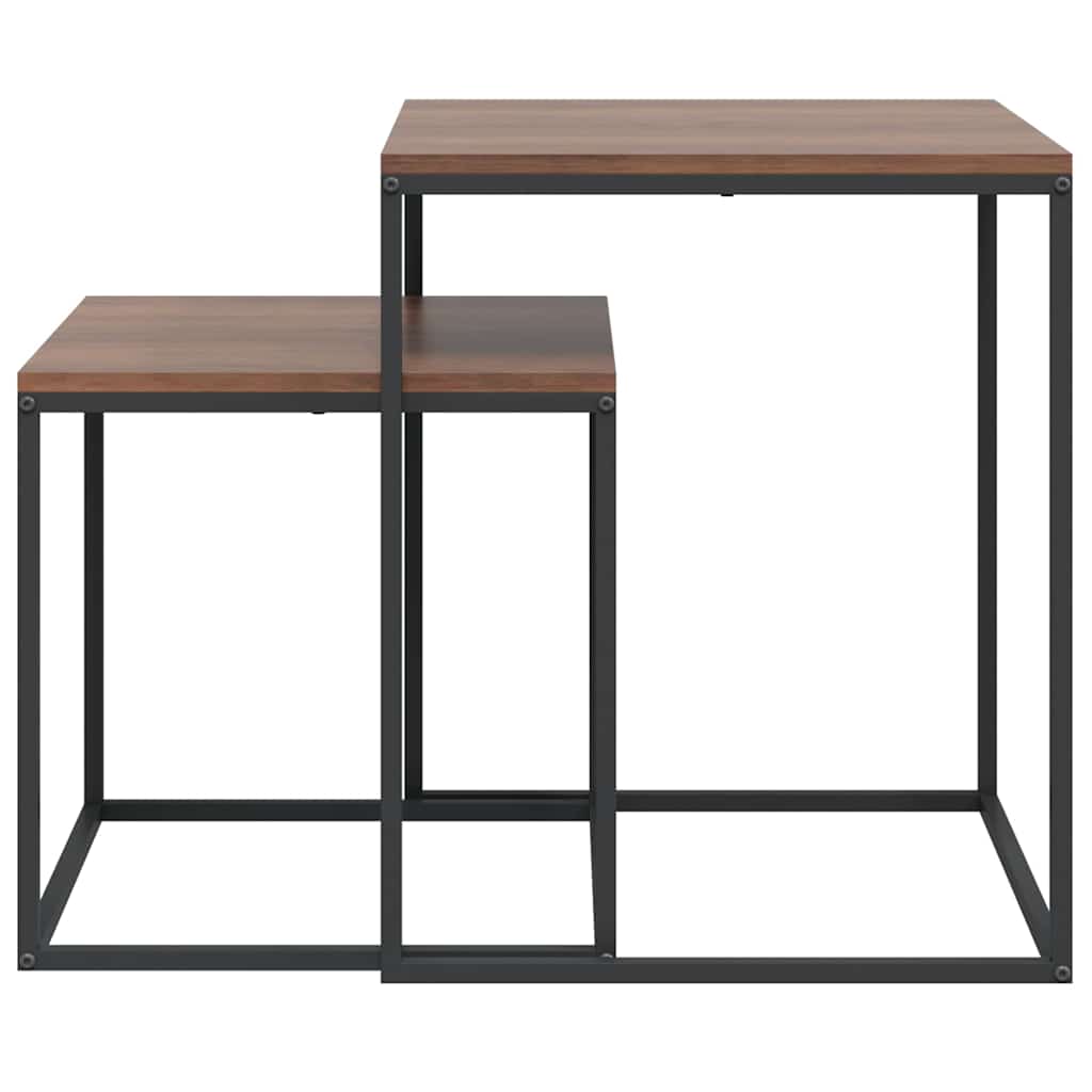 343112 vidaXL Coffee Table Set 2 pcs Engineered Wood and Metal