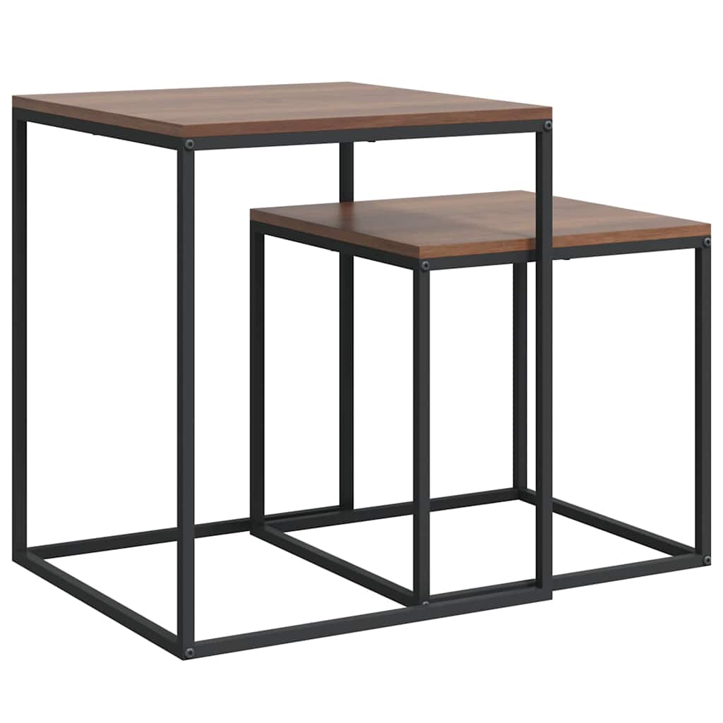 343112 vidaXL Coffee Table Set 2 pcs Engineered Wood and Metal