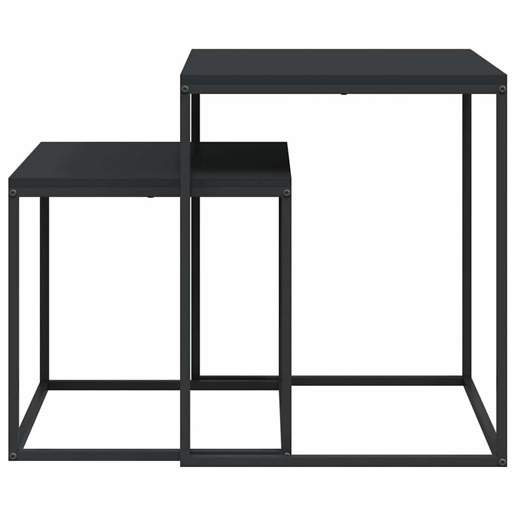 Coffee Table Set 2 pcs Engineered Wood and Metal
