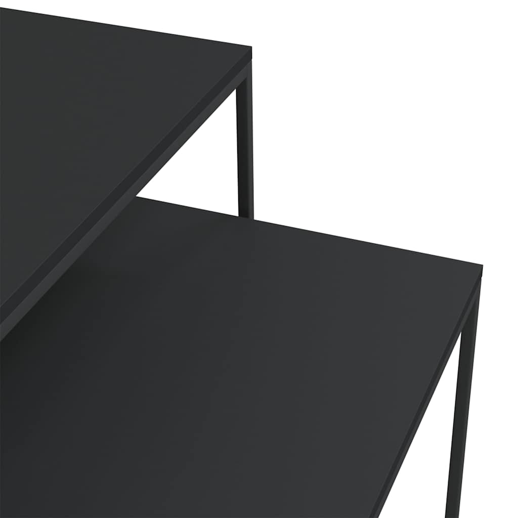 Coffee Table Set 2 pcs Engineered Wood and Metal