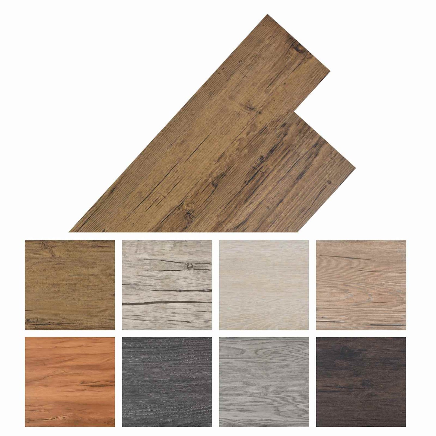 Flooring Planks 18 pcs Walnut Brown 2.51 m² PVC
