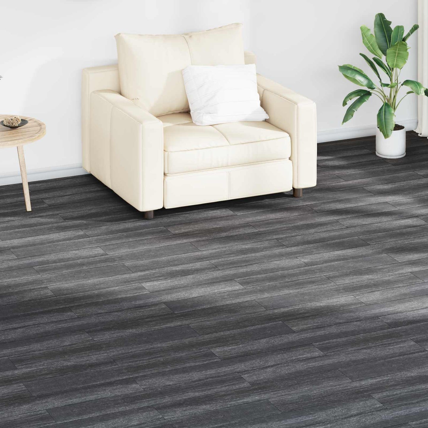 Flooring Planks 18 pcs Black and White 2.51 m² PVC
