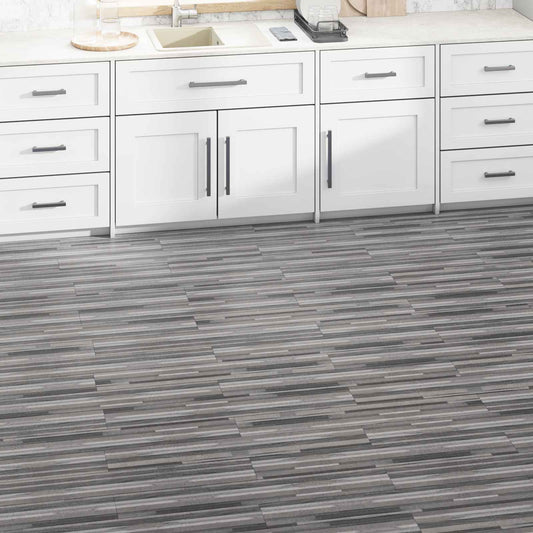 Flooring Planks 2.51 m² 18 pcs PVC Striped grey