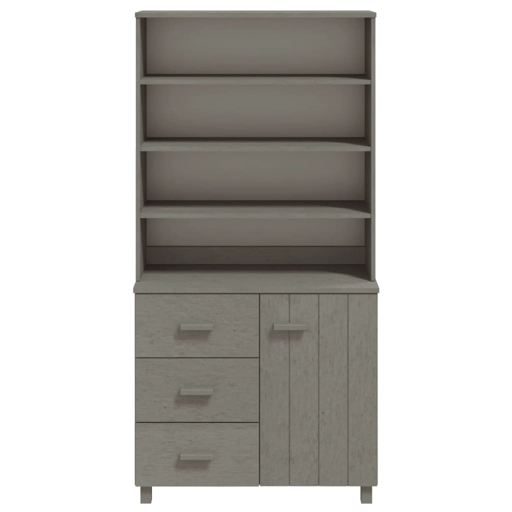 vidaXL Highboard HAMAR Solid Wood Pine Light Grey