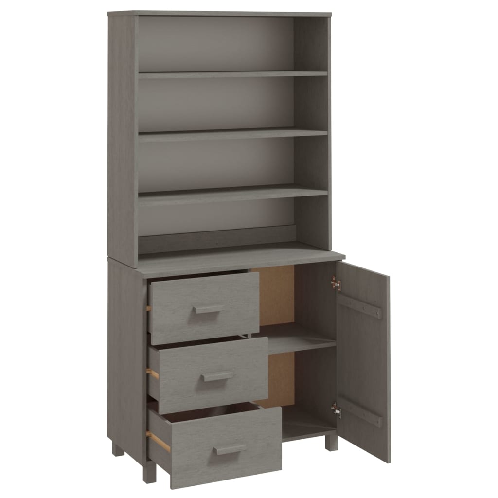 vidaXL Highboard HAMAR Solid Wood Pine Light Grey