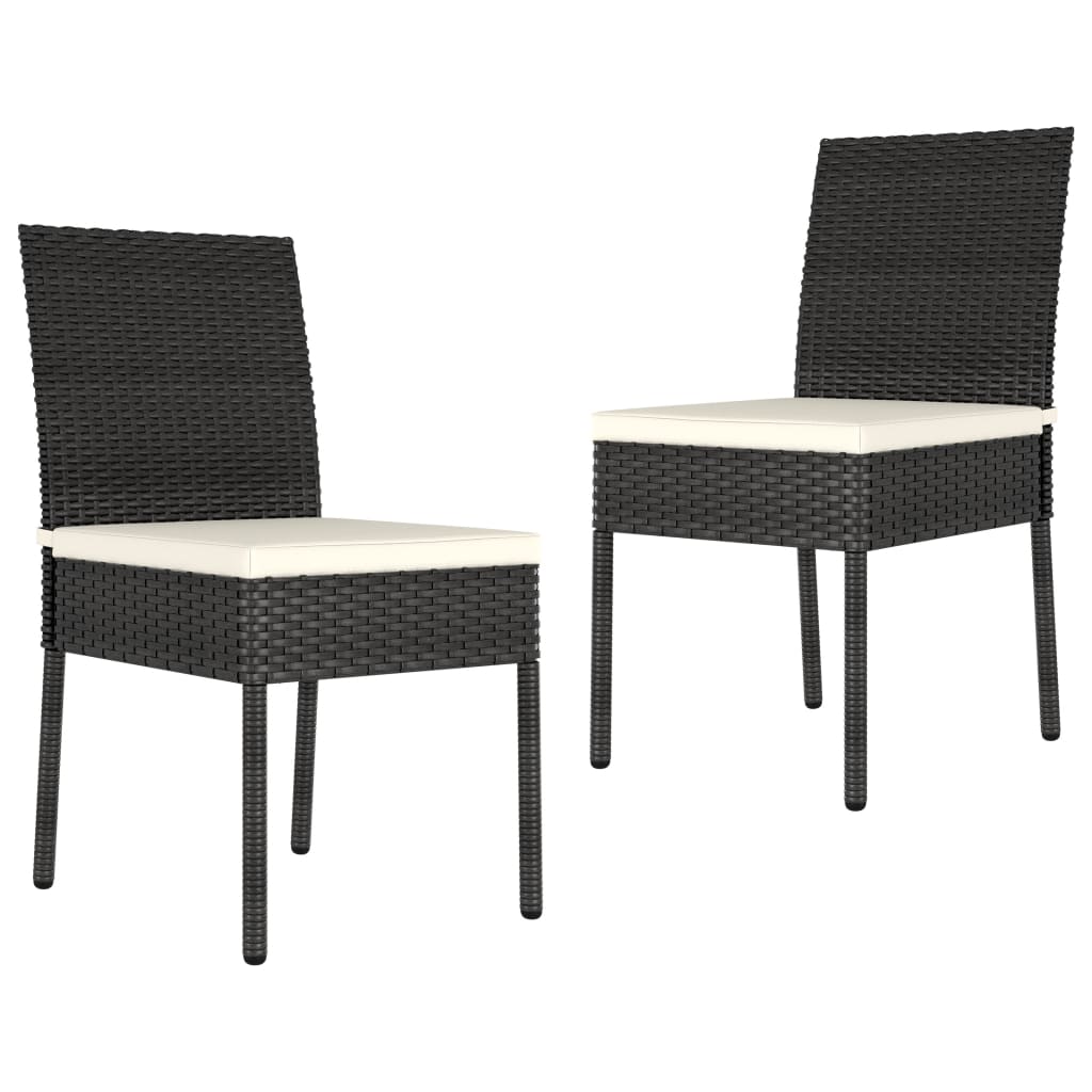 Outdoor Dining Set | Black,Cream | Poly rattan | 3 Piece Set | Durable