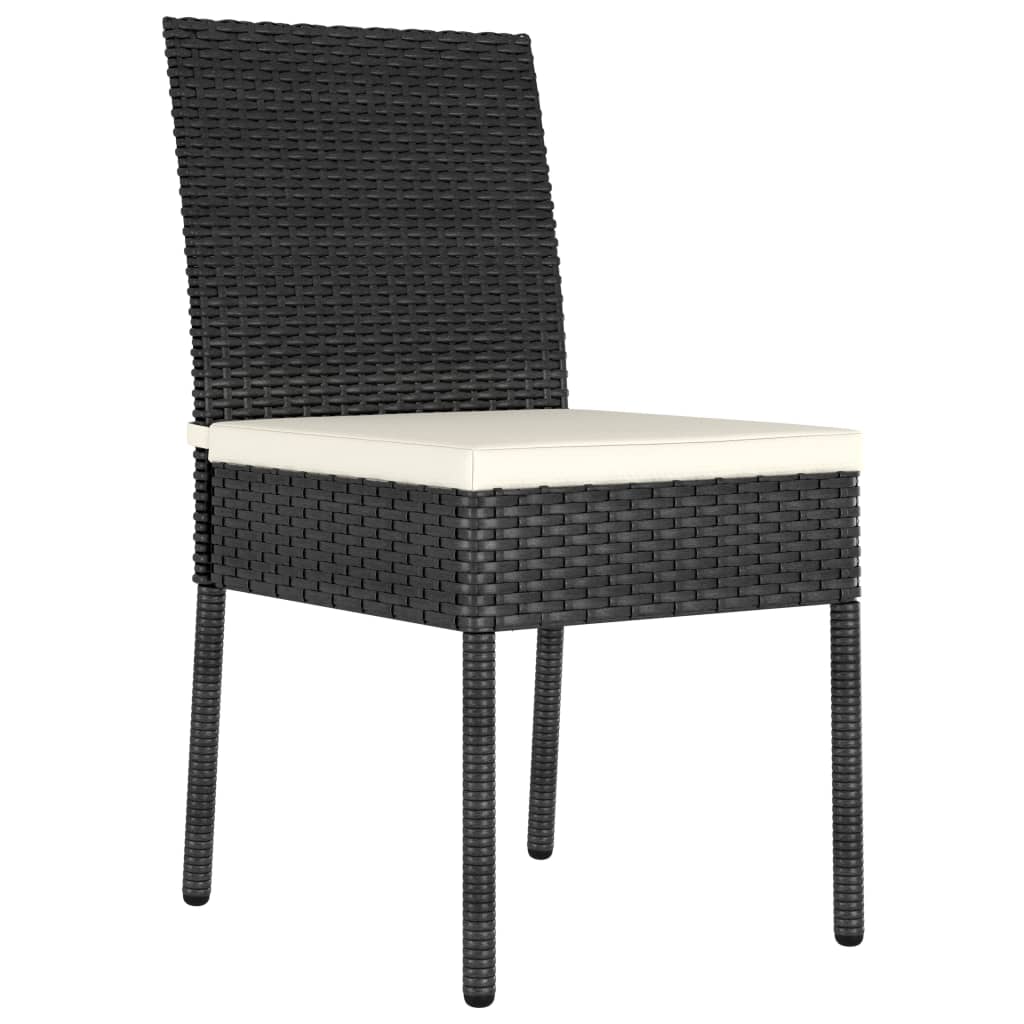 Outdoor Dining Set | Black,Cream | Poly rattan | 3 Piece Set | Durable