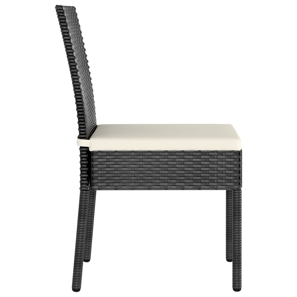 Outdoor Dining Set | Black,Cream | Poly rattan | 3 Piece Set | Durable