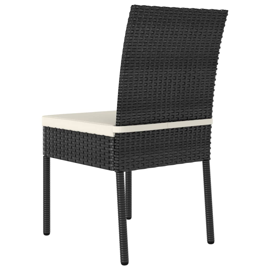 Outdoor Dining Set | Black,Cream | Poly rattan | 3 Piece Set | Durable