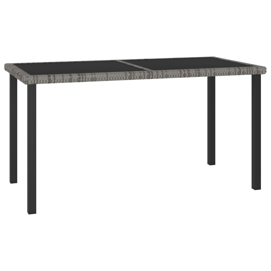 Outdoor Dining Set | Grey | Poly rattan, powder-coated steel, glass