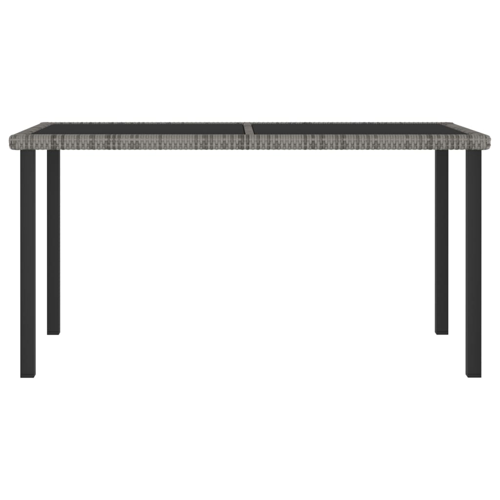 Outdoor Dining Set | Grey | Poly rattan, powder-coated steel, glass
