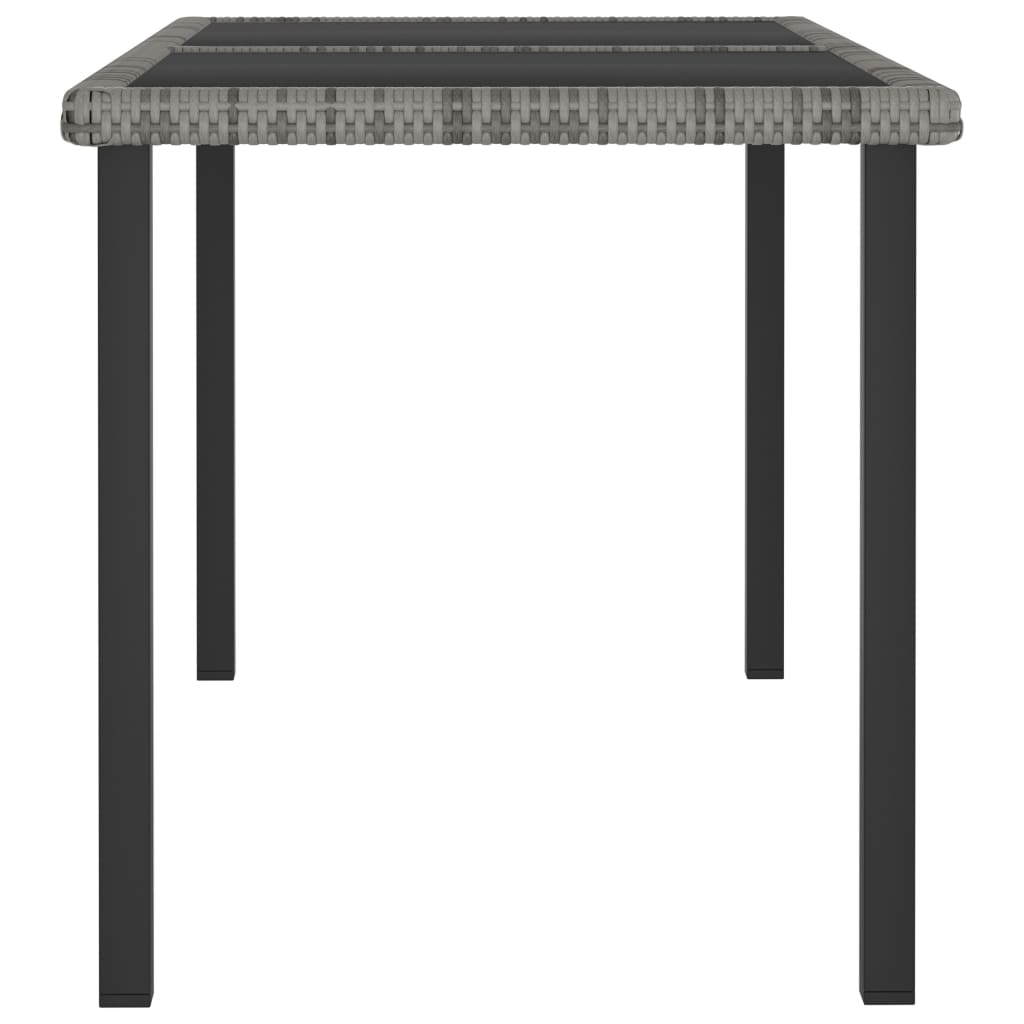 Outdoor Dining Set | Grey | Poly rattan, powder-coated steel, glass