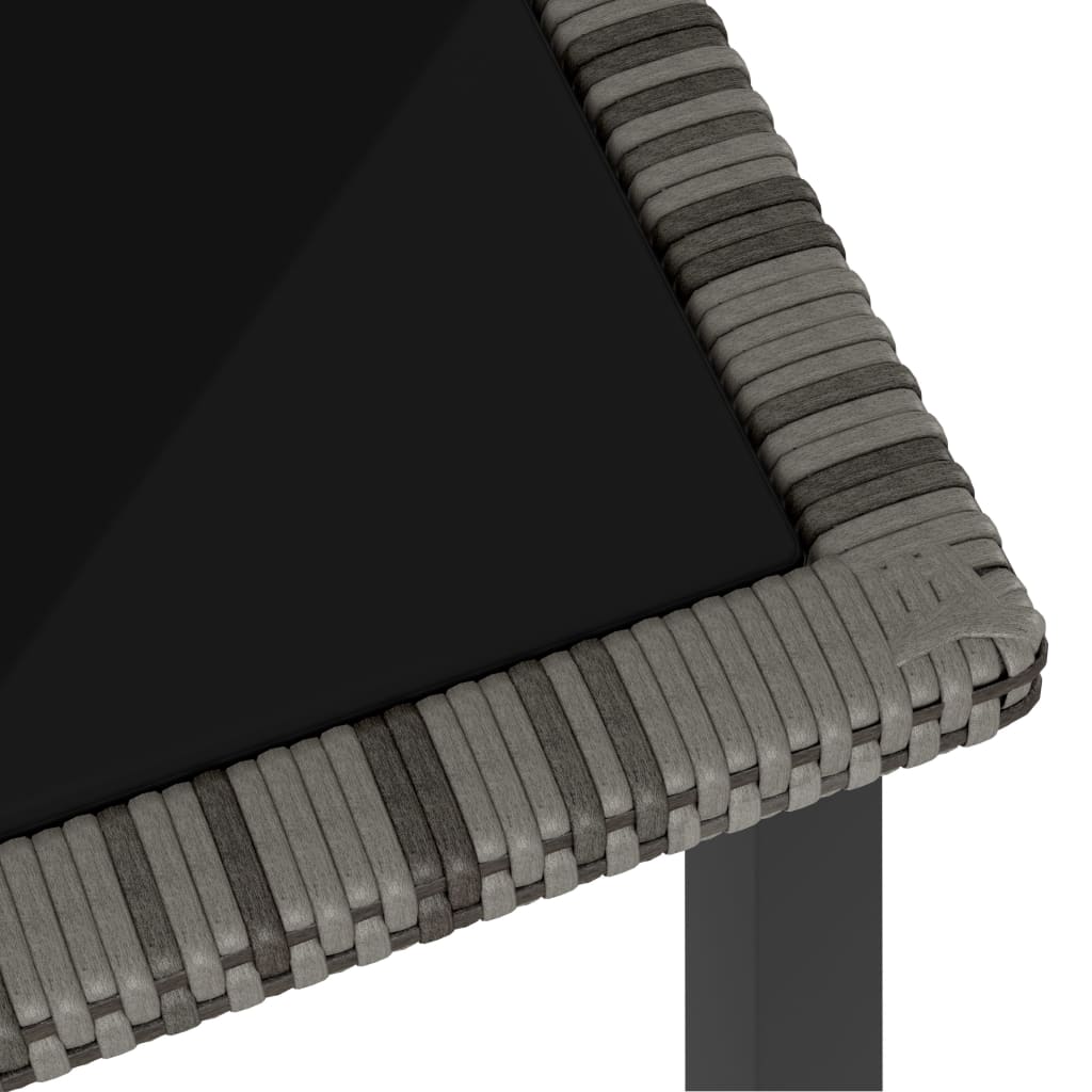 Outdoor Dining Set | Grey | Poly rattan, powder-coated steel, glass