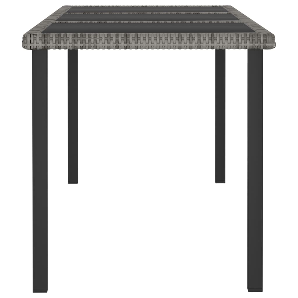 Outdoor Dining Set | Grey and black | Poly rattan | Large
