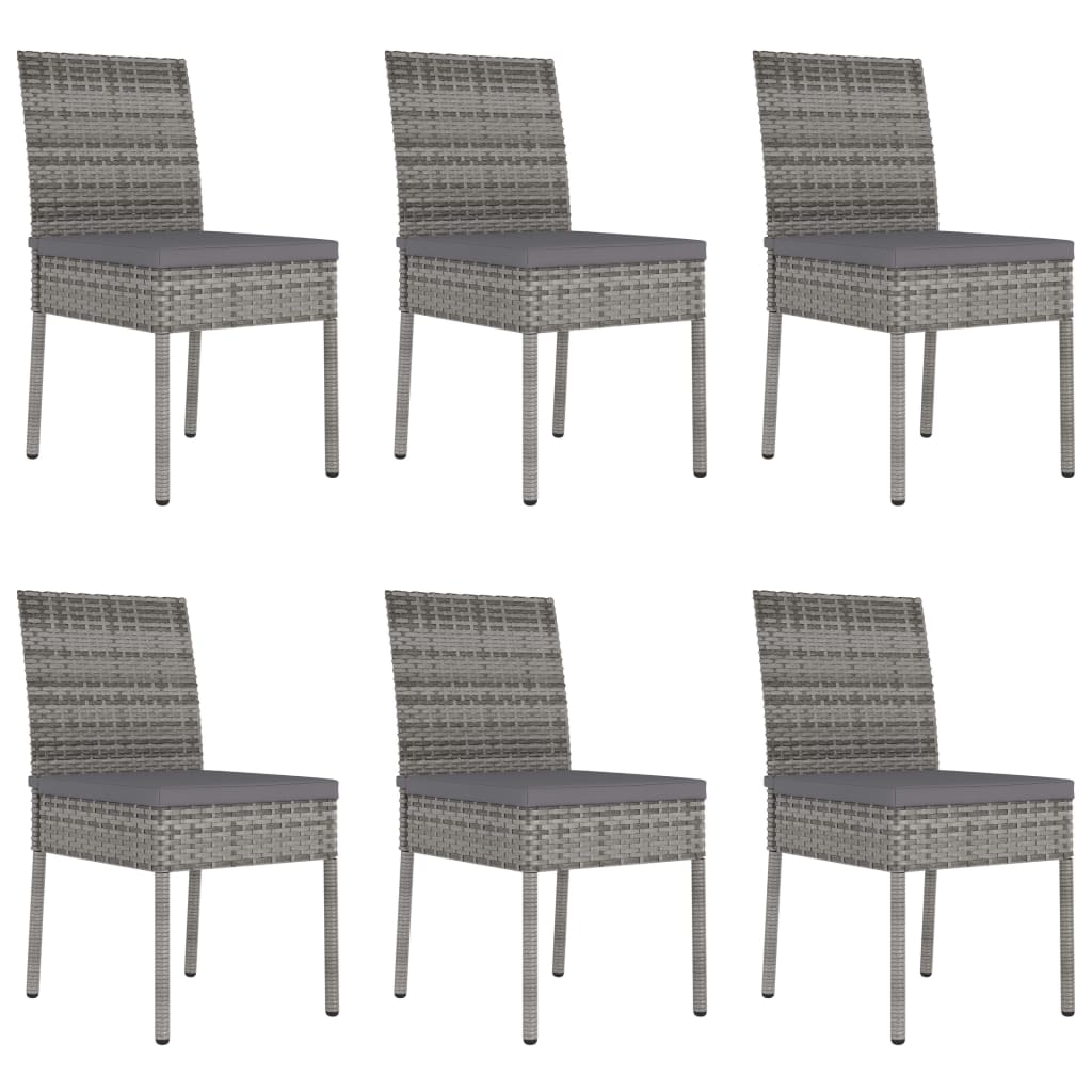 Outdoor Dining Set | Grey and black | Poly rattan | Large