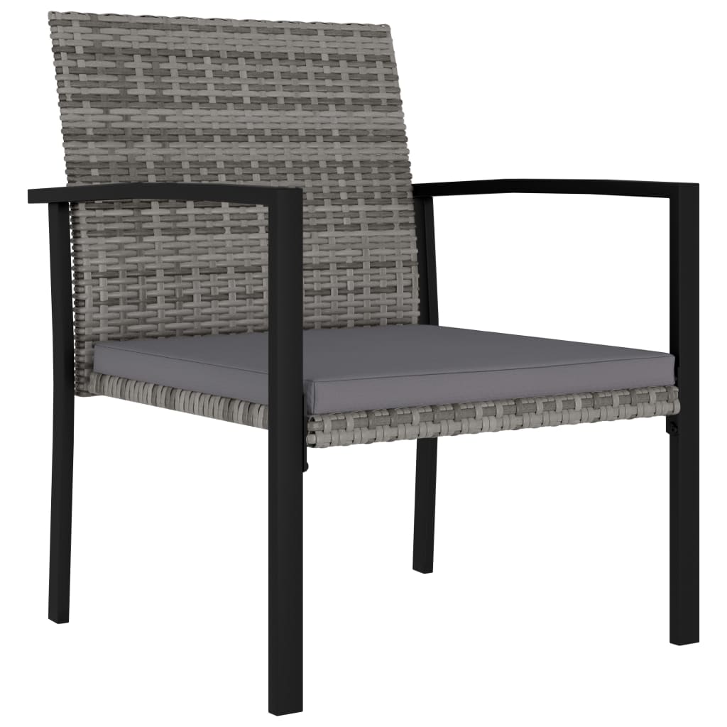 vidaXL 5 Piece Outdoor Dining Set Poly Rattan Grey