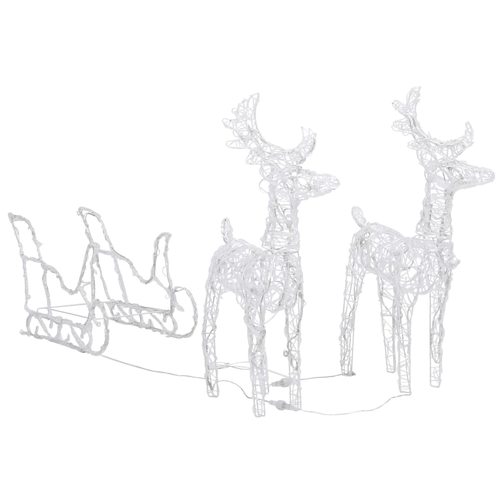 vidaXL Reindeers & Sleigh Christmas Decoration 240 LEDs Acrylic