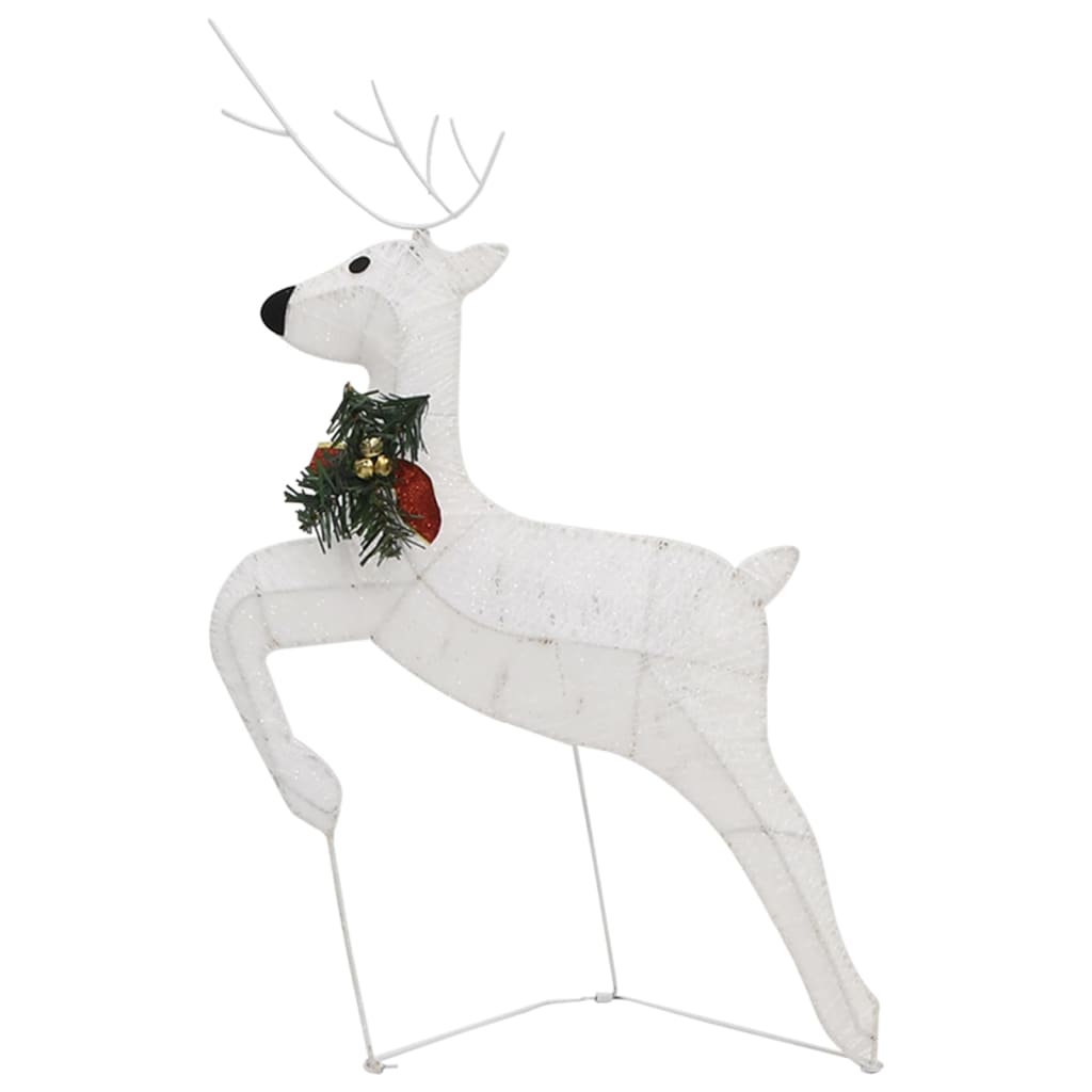 vidaXL Reindeer & Sleigh Christmas Decoration 140 LEDs Outdoor White