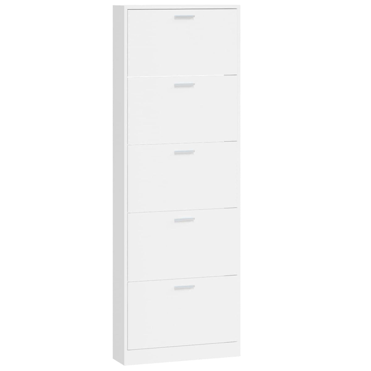 Shoe Cabinet High Gloss White 59x17x169 cm Engineered Wood