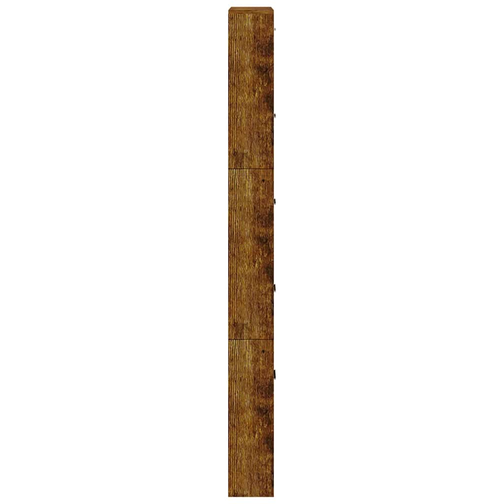 Shoe Cabinet Smoked Oak 59x17x169 cm Engineered Wood